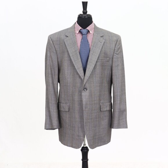 Jos. A. Bank 46L Gray Check 2-Button Sport Coat Blazer Jacket G688 - Picture 1 of 11